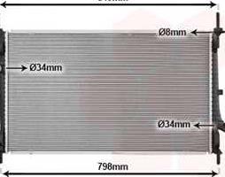 Радіатор охолодження FORD TRANS. CUSTOM 12>18 (вир-во Van Wezel)