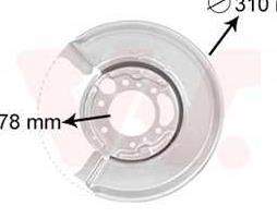 Защита тормозного диска левый MERCEDES VAN SPRINTER W900 00>06(пр-во Van Wezel)