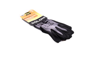 Перчатки трикотажные полиэстер/спандекс, 15 класс, облил вспененным нитрилом, размер  9 (DOLON