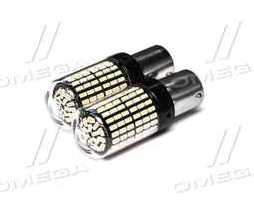 Лампа LED покажчиків поворотів  12V BAU15S 144SMD YELLOW (зміщений цоколь) 2 шт. <Decaro>
