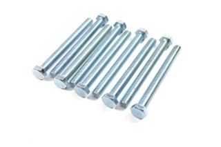 Болт М12х130х1,75 шестигранный (1кг = 1 компл) 5,8 DIN 933 / ГОСТ 7805 (полная резьба) оцинк. белый