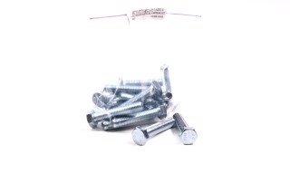 Болт М12х60х1,75 шестигранний (1кг=1 компл) 5,8 DIN 933 / ГОСТ 7805 (повне різьблення) оцинк. білий