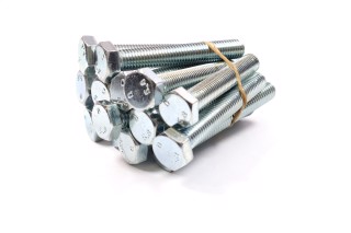 Болт М12х80х1,75 шестигранный (1кг = 1 компл) 5,8 DIN 933 / ГОСТ 7805 (полная резьба) оцинк. белый