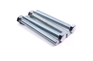 Болт М16х140х2,0 шестигранний (1кг=1 компл) 5,8 DIN 933 / ГОСТ 7805 (повне різьблення) оцинк. білий