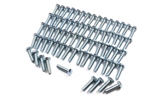 Болт М8х30х1,25 шестигранний (1кг = 1 компл) 5,8 DIN 933 / ГОСТ 7805 (повне різьблення) оцинк. білий