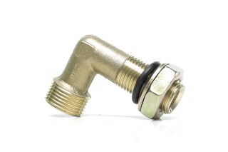 З'єднувач пневматичний різьбовий S24 L-подібний з гайкою М16х1.5-М20х1.5 латунь (Дорожня карта)