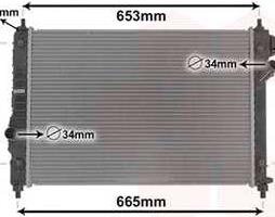 Радиатор охлаждения CHEVROLET AVEO (пр-во Van Wezel)
