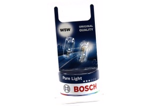 Лампа 12V 5W W5W W2, 1x9, 5d PURE LIGHT 2шт blister (вир-во Bosch)