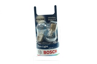 Лампа розжарювання P21/5W 12V 21/5W PURE LIGHT (blister 2 шт) (вир-во Bosch)