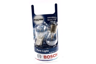 Лампа накаливания P21/4W 12V 21/4W PURE LIGHT (blister 2шт) (пр-во Bosch)
