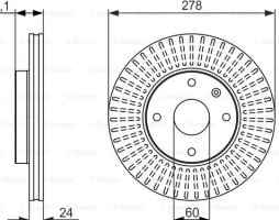 Диск гальмівний CHEVROLET EVANDA 2.0I 16V 02.08 - передн. (вир-во Bosch)