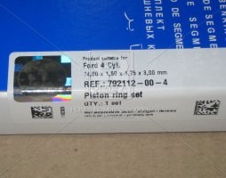 Кільця поршневi компл на 4 поршня 73,94 1,3 OHV 92- 1,5x1,75x3 mm (вир-во SM )