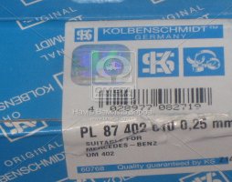 Вкладыши шатунные, комплект на 8 цилиндров 0,25 PL MB OM402/OM422/OM442 H=31.0 (пр-во KOLBENSCHMIDT)