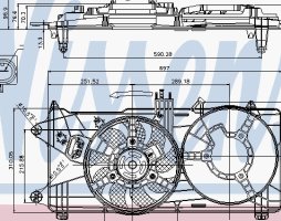 Вентилятор радиатора Fiat Doblo 1.3/1.9D 2001- (пр-во Nissens)