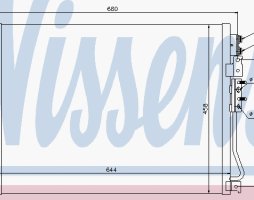 Радіатор кондиціонера JEEP GRAND CHEROKEE 05>10 (вир-во Nissens)