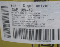 Олива моторна Eni i-Sigma universal 10W-40 (Бочка 205л). 108510