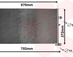 Конденсор кондиціонера MONDEO3 -OCP ALL 03-07 (Van Wezel)