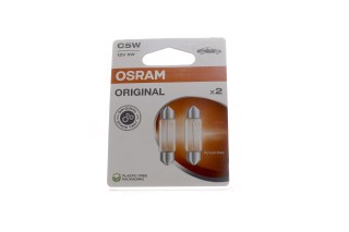 Лампа вспомогательного освещения софитная C5W 12V 5W SV8.5-8 (2 шт) blister (пр-во OSRAM)