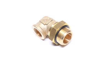 З'єднувач пневматичний різьбовий L-подібний М16х1.5-М22х1.5 латунь (Wabco)