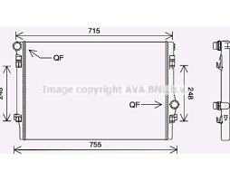 Радиатор Golf VII 1.6 TDi  04/13- (AVA)
