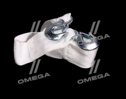 Трос буксирувальний 8т. стрічка 75мм. 5м. С гак, білий <ДК>