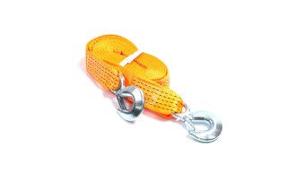 Трос буксировочный 5т. 50мм. 5/6м. С-крюк, Polyester, оранжевый, распродажа <ДК>