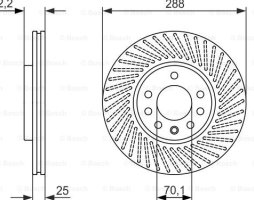 Тормозной диск передний (пр-во Bosch). 0 986 479 884