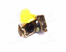 Головка з'єднувальна тип PALM жовта M16x1,5 з відсікаючим клапаном (RIDER)