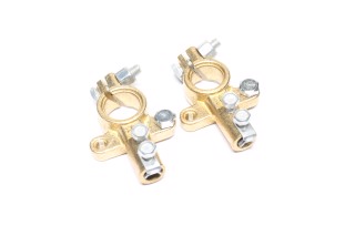 Клема акумулятора 2 шт. (латунна 200 гр., євро трубка) КАМАЗ, МАЗ переріз 16