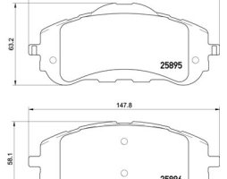 Колодка гальм. диск. SUBARU LEGACY IV задн. (вир-во BREMBO)