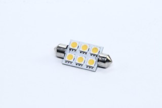 Лампа LED Софітні C5W 24V T11x39-S8.5 (6 SMD size5050) WARM WHITE <TEMPEST>
