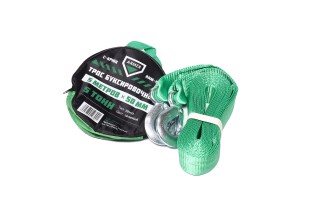 Трос буксировочный 5т. лента 50мм. 5м. С крюк, зеленый <Armer>