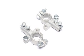 Клема акумулятора 2шт. (латунна, луджена, 200 гр.) РЕМОНТ посилена "євро трубка" КАМАЗ, МАЗ