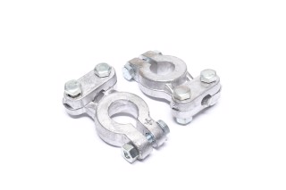 Клема акумулятора (2 шт.,свинець, 380 гр.) РЕМОНТНА посилена КАМАЗ,МАЗ, ГАЗ, Трактори "пряма планка"