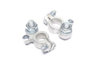 Клема акумулятора (2 шт.,латунь,луджена, 230 гр) РЕМОНТНА КАМАЗ,МАЗ,Трактори "болтовий затискач"O 10