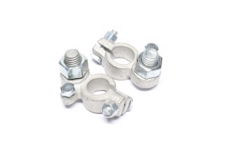 Клема акумулятора 2 шт. РЕМОНТ (латунь, луджена 240 гр.) КАМАЗ,МАЗ,Трактори "болтовий затискач"O 12